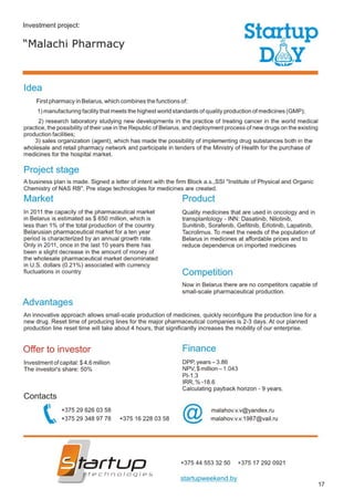 Startup Day, Catalog