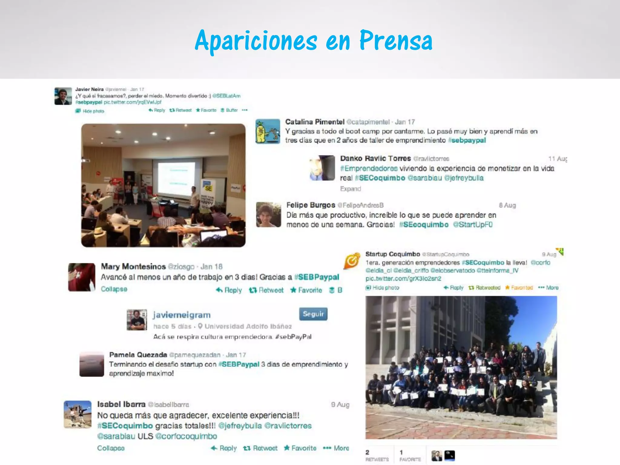 Apariciones en Prensa
 