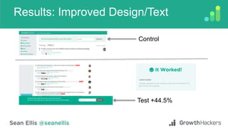 Results: Improved Design/Text
Test +44.5%
Control
 