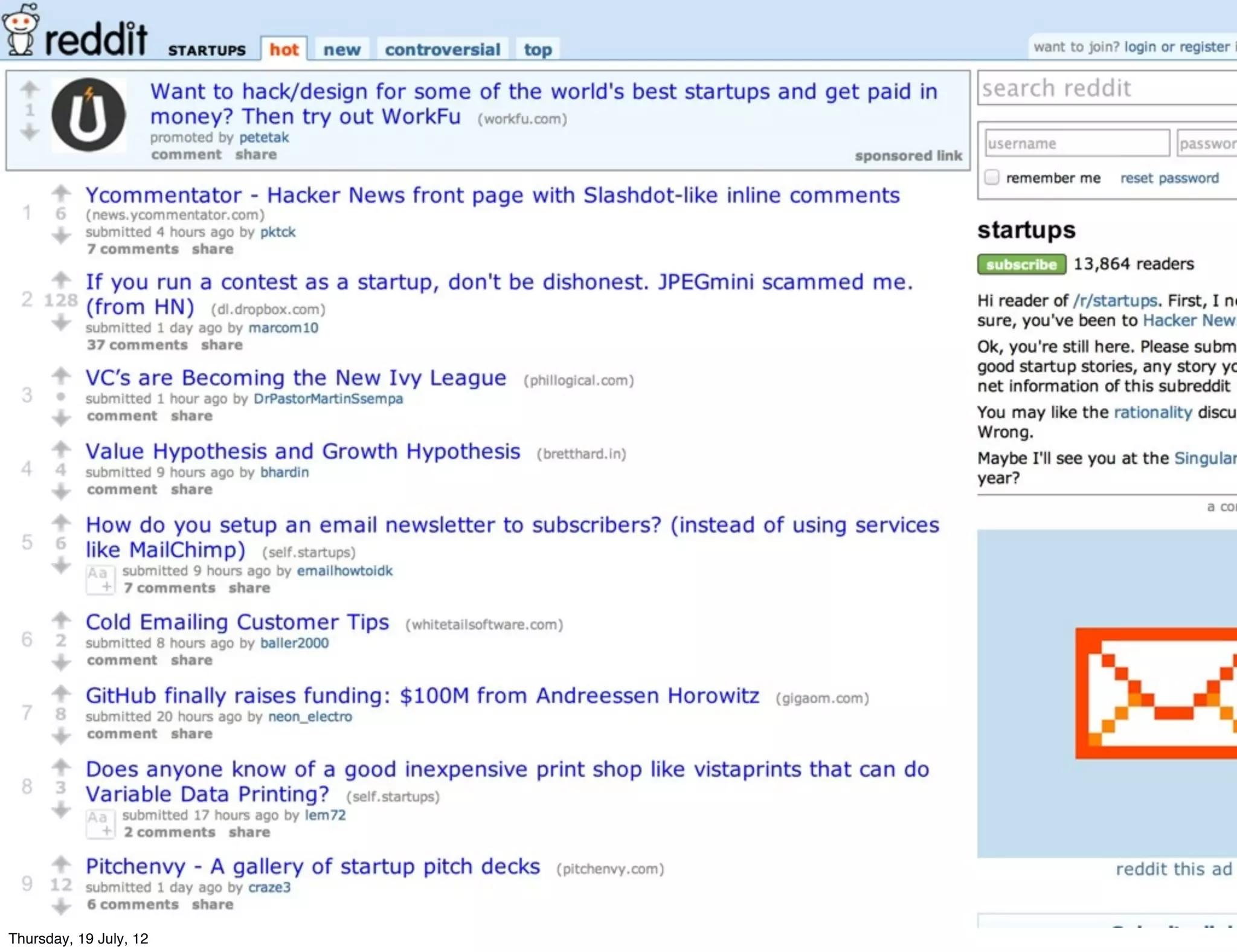 Thursday, 19 July, 12
 