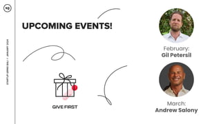 STARTUP
GRIND
BALI
✳
JANUARY
2024
UPCOMING EVENTS!
February:
Gil Petersil
March:
Andrew Salony
 