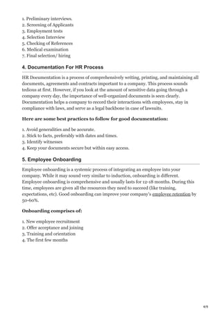 HR Process - 14 Key HR Processes | PDF