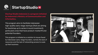 Startup Introduction to Startup Studio Indonesia Batch 6 | PDF