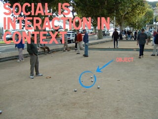 Social is
Interaction in
context
!

Object!

 