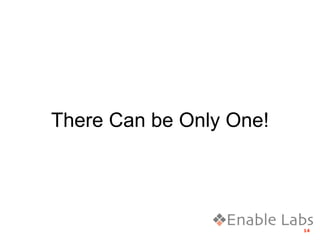 There Can be Only One!




                         14
 