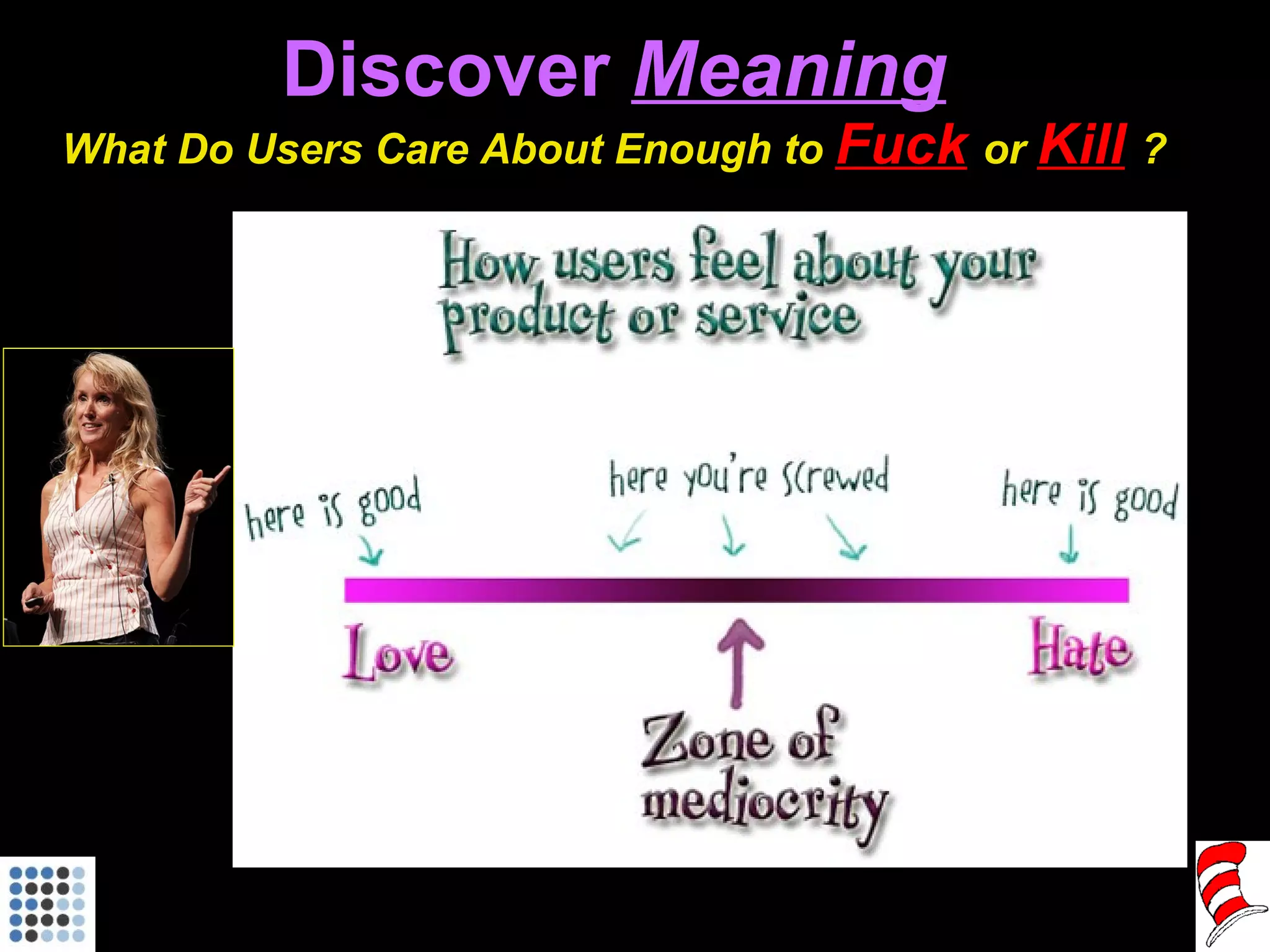 Discover  Meaning What Do Users Care About Enough to  Fuck   or  Kill   ? 