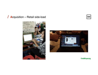 /!
@edithyeung!
Acquisition – Retail side-load!/!
 