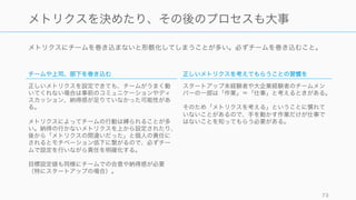 73
メトリクスにチームを巻き込む
 