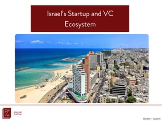 Israel’s Startup and VC
Ecosystem
SOURCE	
  –	
  kyweb.ﬁ	
  
 