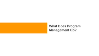 @BeckyFlintSF
What Does Program
Management Do?
 