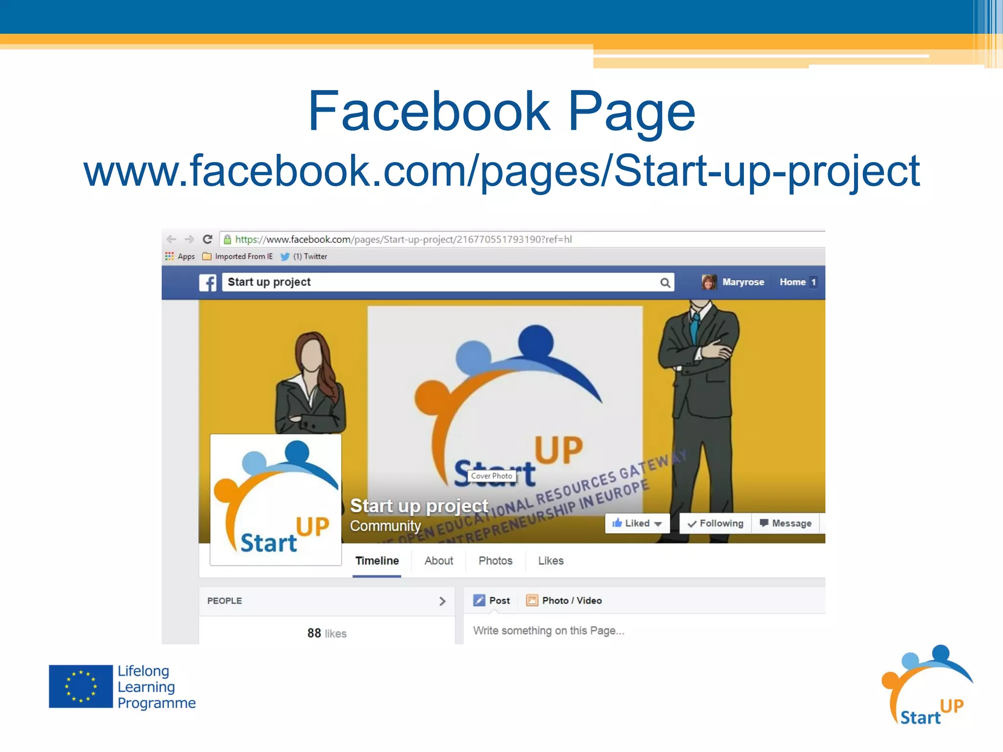 Facebook Page
www.facebook.com/pages/Start-up-project
 