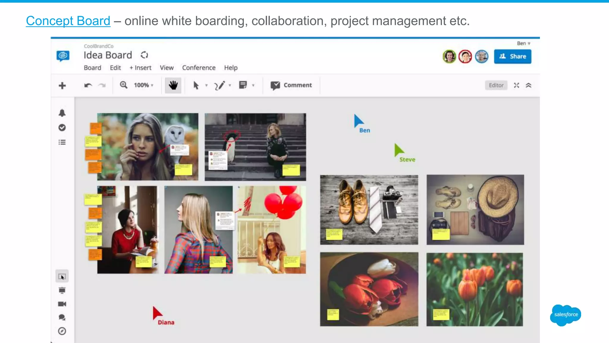 Concept Board – online white boarding, collaboration, project management etc.
 