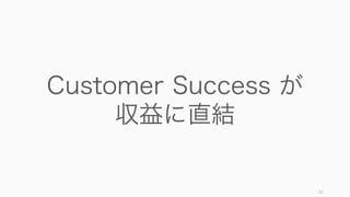 52
Customer Success が
収益に直結
 