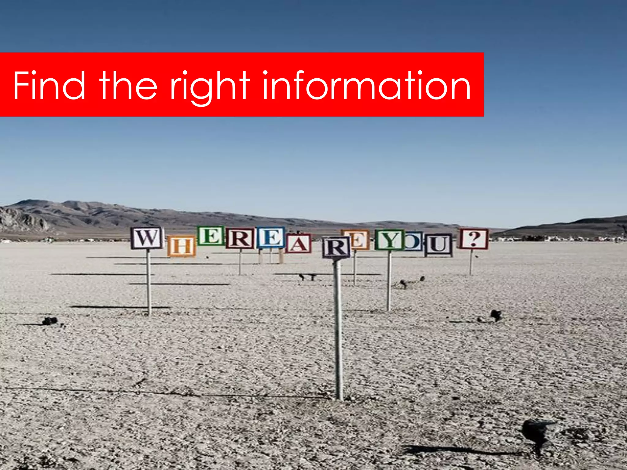 Find the right information
 