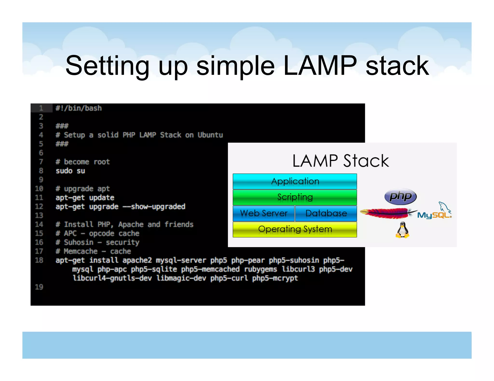 Setting up simple LAMP stack
 