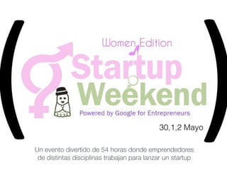Un evento divertido de 54 horas donde emprendedores
de distintas disciplinas trabajan para lanzar un startup
30,1,2 Mayo