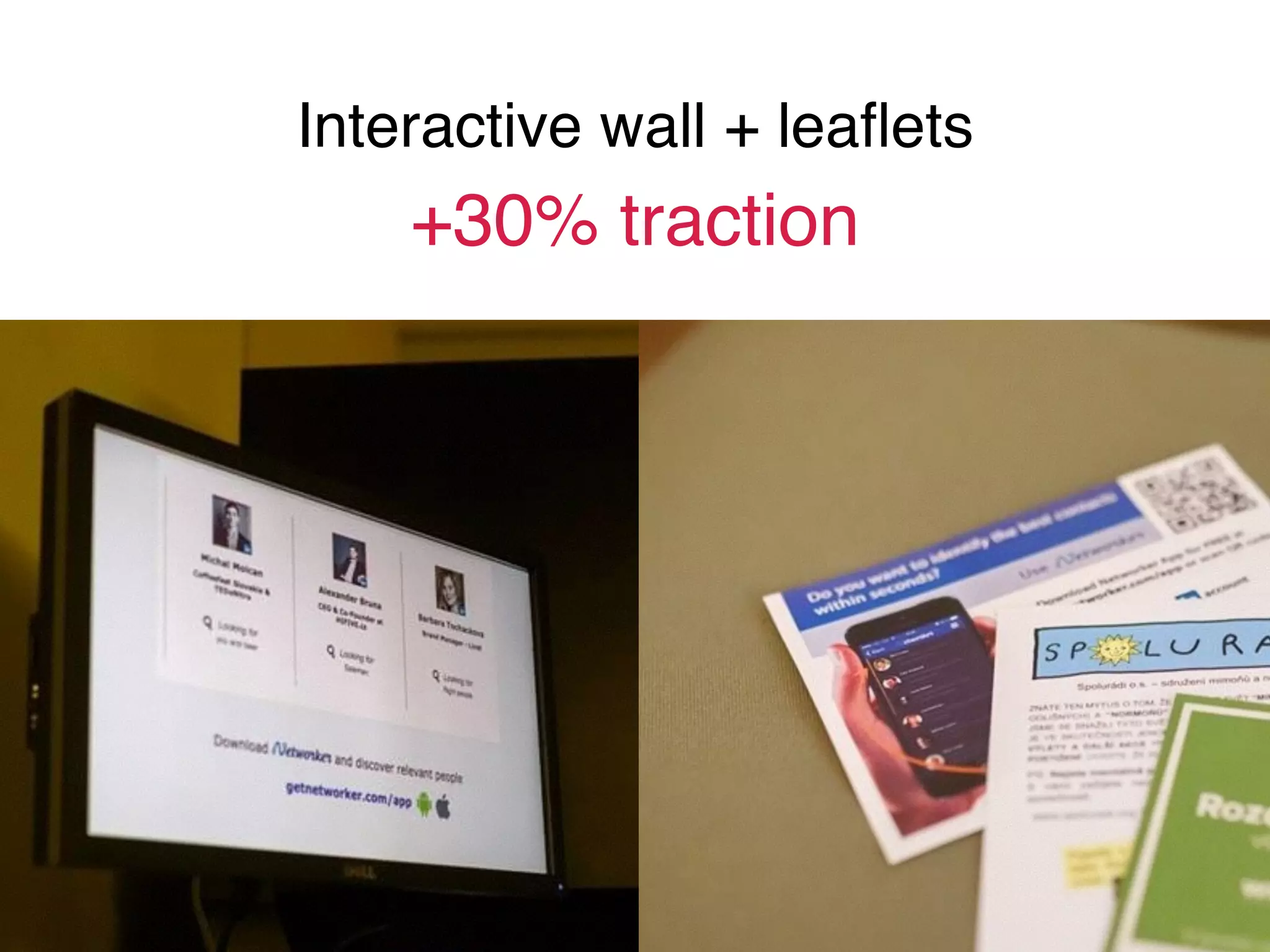 Interactive wall + leaﬂets
+30% traction
 