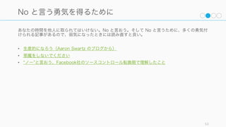 53
スラック (ゆとり) を持とう
 