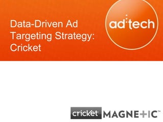 Data-Driven Ad
Targeting Strategy:
Cricket
 