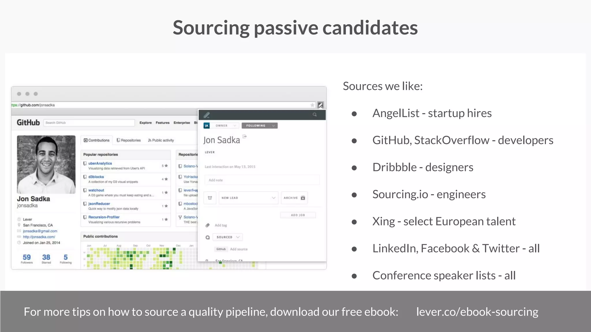 A full-time recruiter does NOT mean you’re off the hook
“I have seen some companies get into trouble when team
members think that having an in-house recruiter means they
can now ‘pitch this problem over the fence.’
I tell clients (from CEO on down) that they are all part-time
recruiters. Ensure that the CEO in particular visibly embodies
this behavior.”
Jordan Burton
Founder, Burton Advisors LLC
Former Partner, ghSMART
#hiringforgrowth
 
