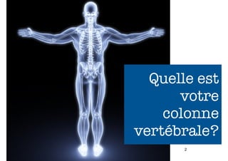 Quelle est
      votre
    colonne
vertébrale?
       2
 