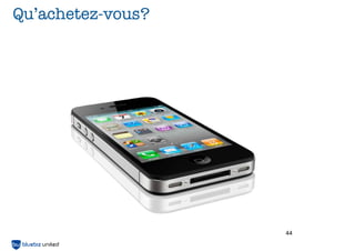 Qu’achetez-vous?




                   44
 