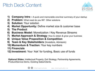 Startup Studio Pitch - Best Practices | PDF