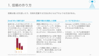 今現状のチームの有効性を知るために、上述の 3 つの質問リストを活用すると良い。下記に再掲す
る。
81
現状を把握するための 3 種類の質問リスト
3 つの質問
1. 「あなたのチームは明確な目標を持っていま
すか？」
2. 「その目標を達成するため密な協働をしてい
ますか？」
3. 「自分たちのパフォーマンスと、それをどの
ように向上させるかについて見直す機会を定
期的に持っていますか？」
12 の質問
1. 仕事の上で自分が何
をすべきか、要求さ
れていることがわ
かっているか
2. 自分の仕事を適切に
遂行するために必要
な材料や道具類が
っているか
3. 毎日最高の仕事がで
きるような機会に恵
まれているか
4. 最近一週間で、仕事
の成果を認められた
り、褒められたりし
たことがあるか
5. 上司や仕事仲間は、
自分を一人の人間と
して認めて接してく
れているか
6. 仕事上で自分の成長
を後押ししてくれて
いる人がだれかいる
か
7. 仕事上で自分の意見
が尊重されているか
8. 会社のミッション/
目的を前にして自分
自身の仕事が重要だ
と感じられるか
9. 仕事仲間は責任を
持って精一杯クオリ
ティーの高い仕事を
しているか
10. 仕事仲間にだれか最
高の友達がいるか
11. 最近半年間で、自分
の進歩に関してだれ
かと話し合ったこと
があるか
12. 仕事の上で学習し、
自分を成長させる機
会を与えられたこと
があるか
14 の質問
1. 有益なディベートを促
進して、機能不全の矛
盾を除くこと
2. 矛盾の原因や性質に
合った矛盾の管理方略
を用いること
3. 分配の方略 (win-lose)
よりも統合の方略
(win-win) を使うこと
4. 与えられたどんな問題
に対しても適度に参加
すること
5. チームメンバーの相互
交流のしかたを構造化
することによって、
チームの問題解決に
とっての障害（たとえ
ば、何人かのチームメ
ンバーによる支配）を
避けること
6. できるだけ開かれたコ
ミュニケーションにす
ること
7. 開かれた、サポーティ
ブなコミュニケーショ
ンスタイルを使うこと
8. 積極的傾聴のスキルを
使うこと
9. 非言語的なメッセージ
に注意を払うこと
10. 他のチームメンバーに
暖かい挨拶をして、
ちょっとした世間話を
することなど
11. 明確でやりがいのあり、
チームに受け入れられ
る目標を設定すること
12. パフォーマンスをモニ
タリングし、評価し、
フィードバックを与え
ること
13. タスク、活動、情報を
調整して一致させるこ
と
14. チームメンバーの間で
公平でバランスのとれ
た役割や仕事量を設定
すること
 