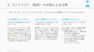 機能していないチームは通常、以下のような 5 つの段階を経ることで結果が出せなくなっている。
Patrick Lencioni, The Five Dysfunctions of a Team: A Leadership Fable 84
機能していないチームの特徴
1. 信頼の欠如
2. 衝突への
恐怖
3. 責任感の
不足
4. 説明責任の
回避
5. 結果への
無関心
1. 「完全無欠」でありたい、弱みを見せたくないとい
う気持ちが強いと、お互いを信頼できない
5. 互いの成果の基準の低さや説明責任を追求しないと、
個人の自尊心や地位をチーム全体の自尊心や地位をより
優先してしまい、チーム全体の結果への無関心が起こる
2. 信頼がないと、問題についての議論や正直な意見の
発露を忌避してしまい、「表面的な調和」が起こる
3. 健全な衝突がないと、決定したことを支持できず
「あいまいな態度」になり、責任感が不足する
4. 責任感が不足すると、チームの仲間による不利益な
行動を咎められず、「基準の低さ」につながる
 
