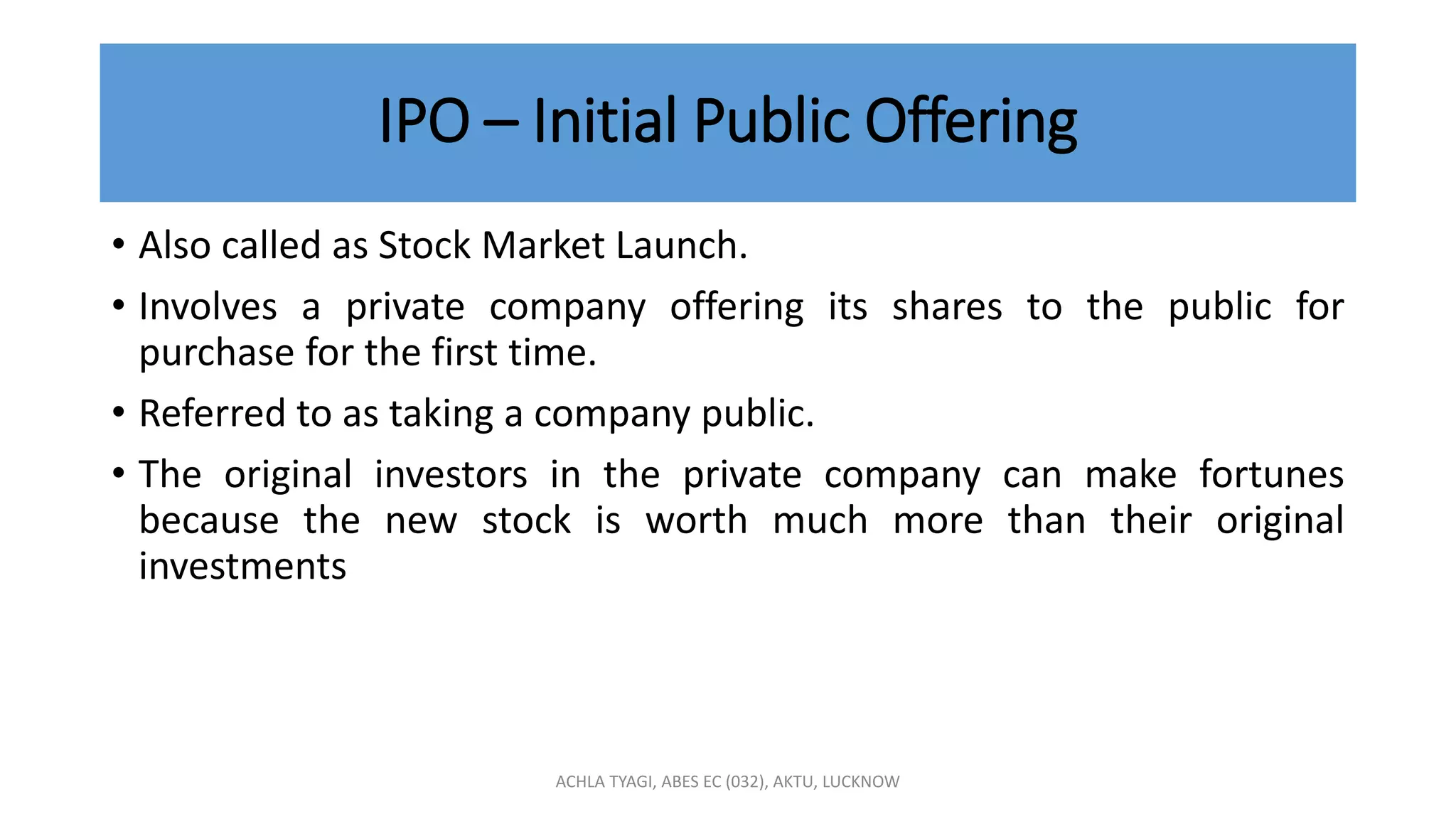 Start up to Going IPO | PPTX