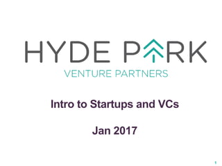 1
Intro to Startups and VCs
Jan 2017
 