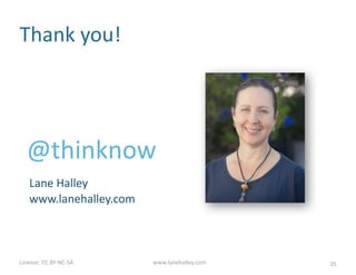 License:	
  CC	
  BY-­‐NC-­‐SA	
  	
   www.lanehalley.com
	
  
35
Lean	
  Design	
  &
Agile	
  Development	
  
for	
  Web	
  &	
  Mobile
 