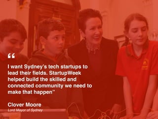 Startupweek Sydney 2015 outcomes and achievements report