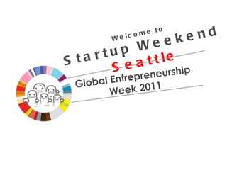 Welcome to  Startup Weekend  Seattle Global Entrepreneurship  Week 2011 
