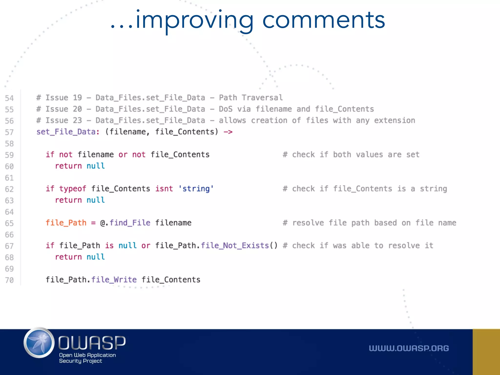 …improving comments
 