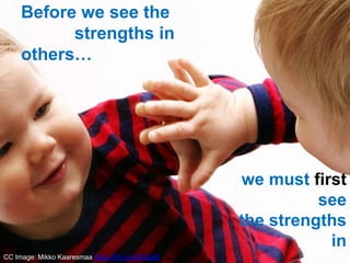 Before we see the
strengths in
others…
we must first
see
the strengths
in
CC Image: Mikko Kaaresmaa https://flic.kr/p/6fSa2E
 