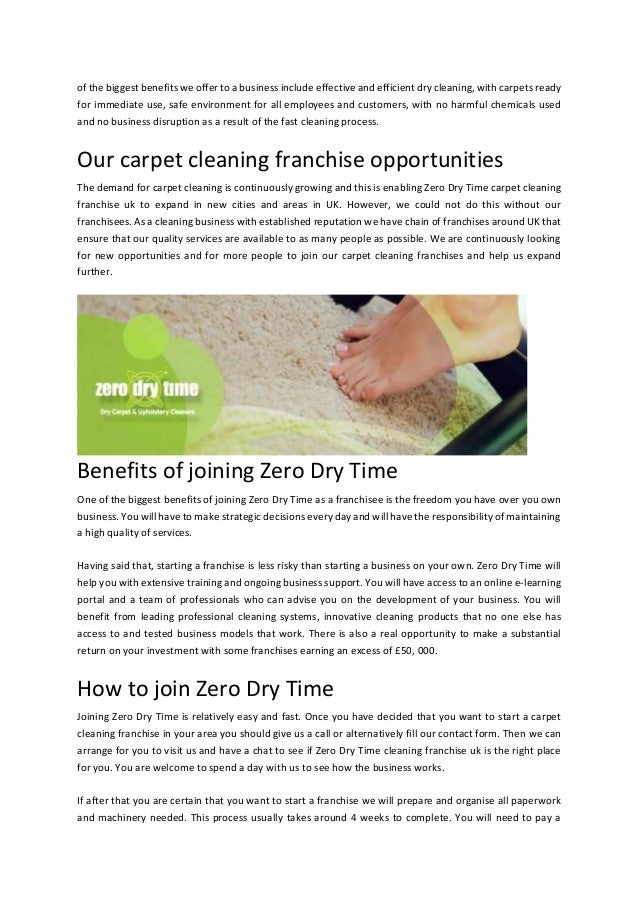 Carpet cleaning franchise UK Opportunities