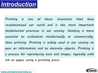 Start Your Own Printing Business. Offset, Gravure, Flexo and Screen ...