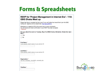 Forms & Spreadsheets

 