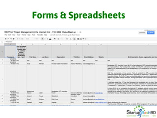 Forms & Spreadsheets

 