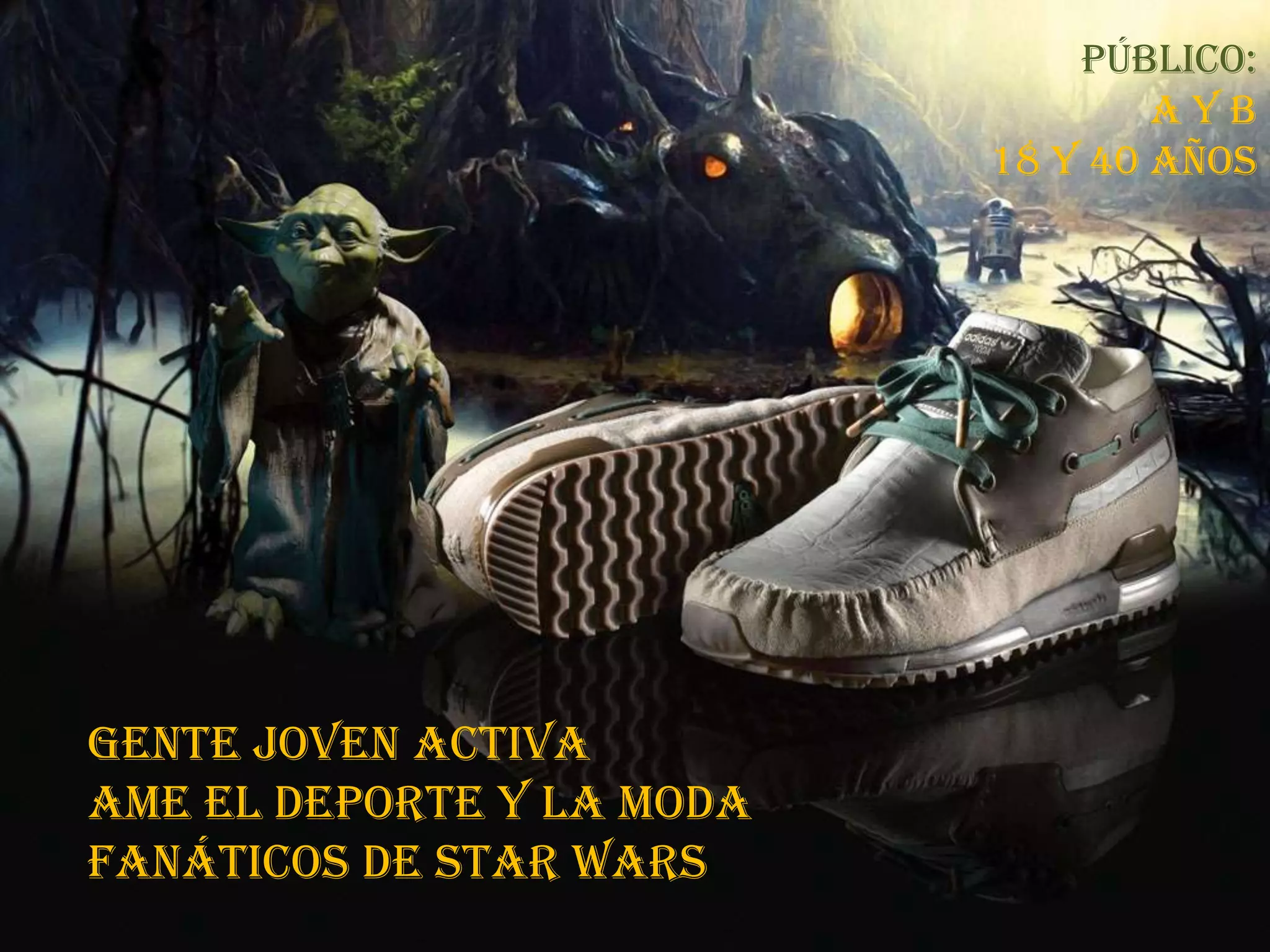 PÚblico: A y B18 y 40 años Gente joven activaAme el deporte y la modaFanáticos de StarWars