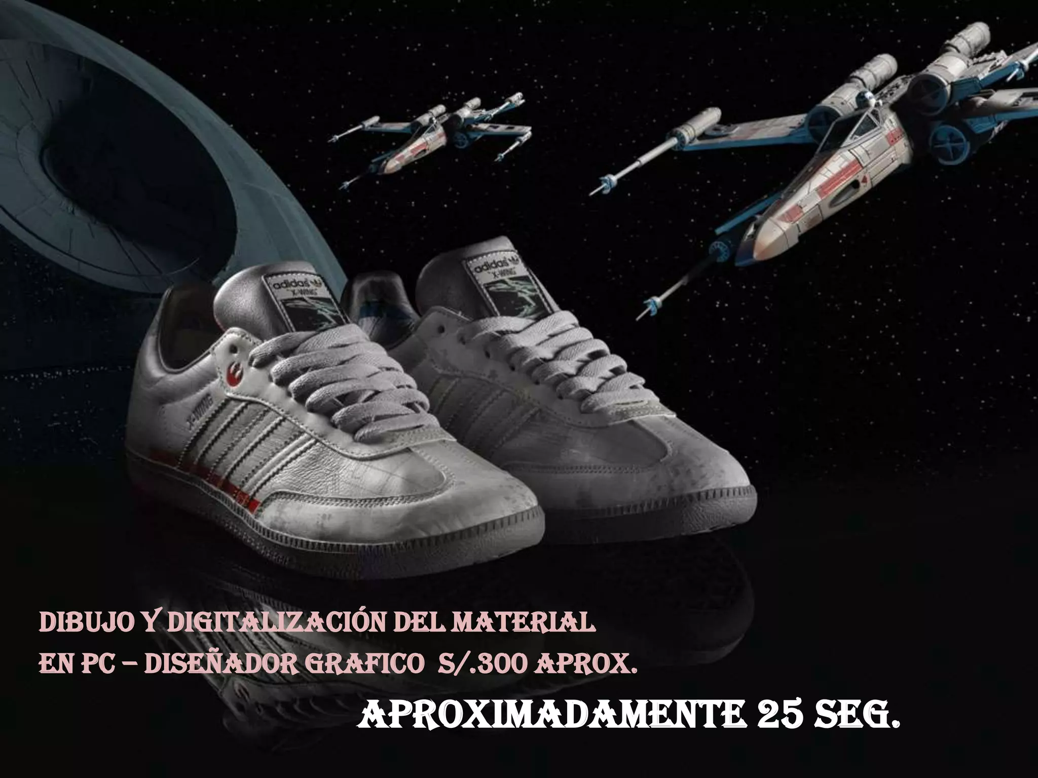 Dibujo y digitalización del materialen PC – Diseñador Grafico S/.300 aprox.Aproximadamente 25 seg.