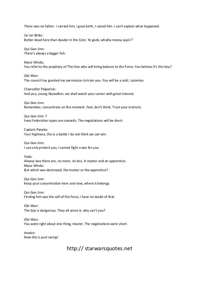 Star Wars Quotes Star Wars Quotes