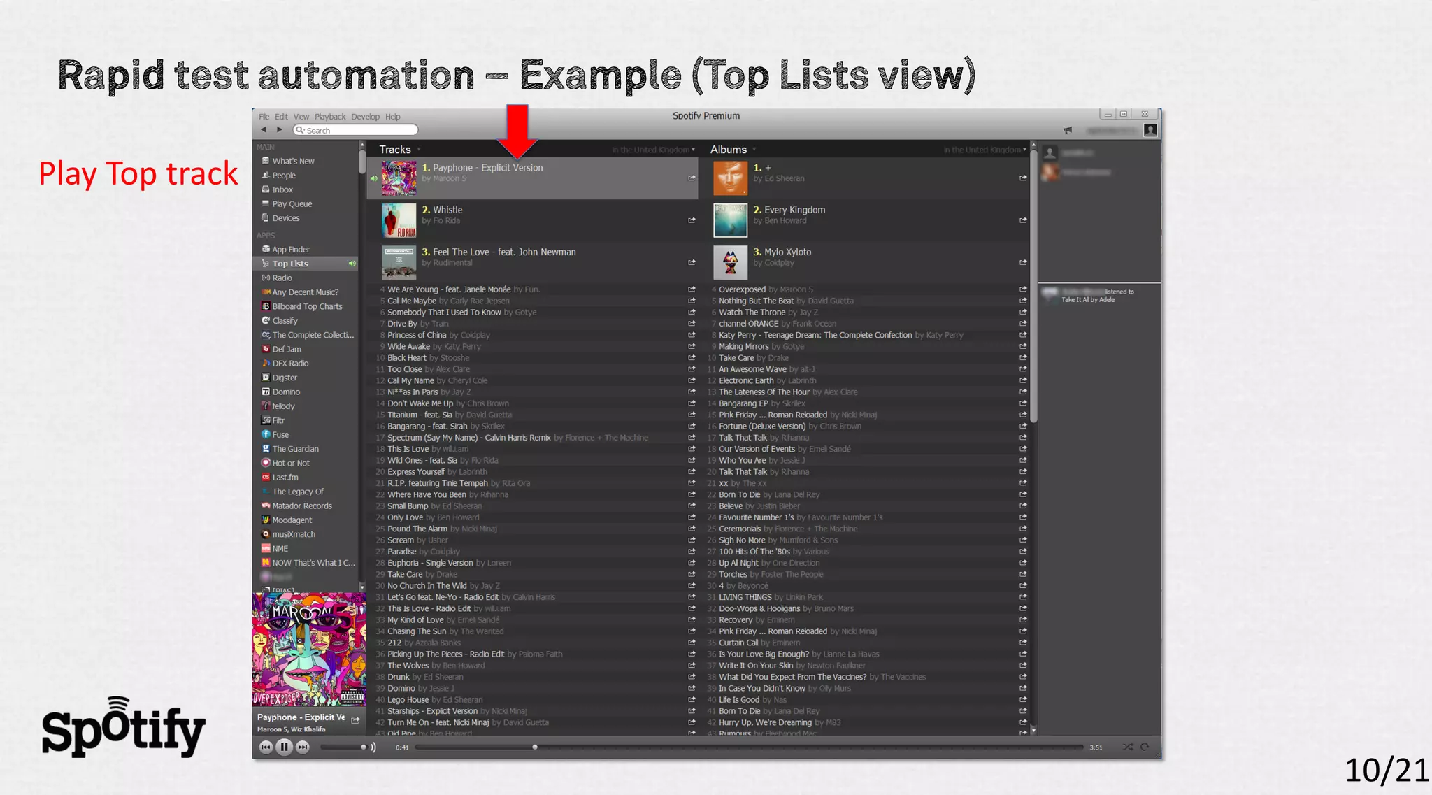 Play Top track




                 10/21
 