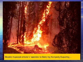 Μεγάλη πυρκαγιά απειλεί ν’ αφανίσει τα δάση της Κεντρικής Ευρώπης… 
 