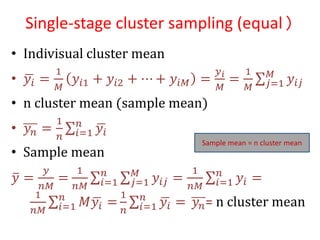 Stat 3203 -cluster and multi-stage sampling | PPTX