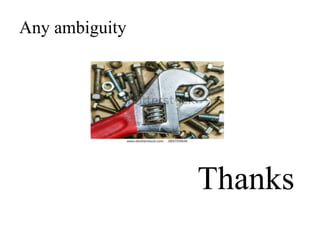 Any ambiguity
Thanks
 