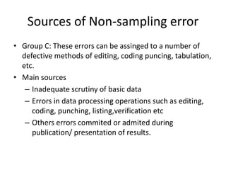 Stat 3203 -sampling errors and non-sampling errors | PPTX