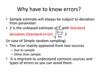 Stat 3203 -sampling errors and non-sampling errors | PPTX