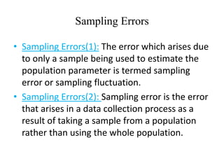 Stat 3203 -sampling errors and non-sampling errors | PPTX